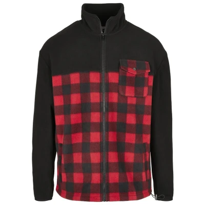 Image of Urban Classics Light jacket, Men&#039;s, Size: Large, Black/redcheck