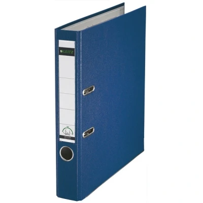 Image of Esselte Leitz 10155035 A4 Quality File 180 with Slotted Cover Plastic Narrow Blue