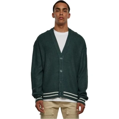 Image of Urban Classics Cardigan, Men&#039;s, Size: Medium, Bottlegreen