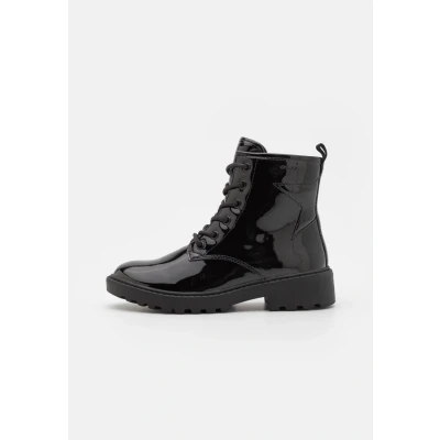 Image of Geox Casey GIRL Laceup ankle boots for kids, Size: 10K, Black High quality imitation leather