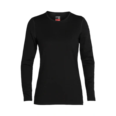 Image of Icebreaker TECH LS Crewe Undershirt, Women&#039;s, Size: XS, Black