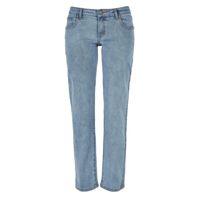 Image of Urban Classics Women&#039;s Ladies Low Waist Straight Denim Pants, Tinted Lightblue Washed, 28