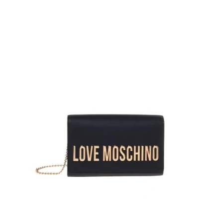 Image of MOSCHINO Women&#039;s Love Shoulder Bag in Faux Leather Black BS25MO22 JC4103, Black, S