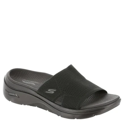 Image of Skechers Women&#039;s Go Walk Arch Fit 2.0 Sandal, Black, 8 UK