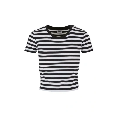 Image of Urban Classics Short Striped TEE Print Tshirt, Women&#039;s, Size: 3XL, White black