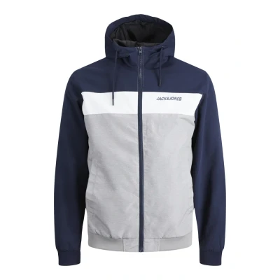 Image of Jack &amp; Jones Jjerush Blocking HOOD Summer jacket, Men&#039;s, Size: XS, Navy blazer