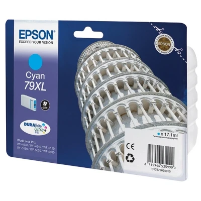 Image of Epson 79XL (T7902) high capacity cyan ink cartridge (original)