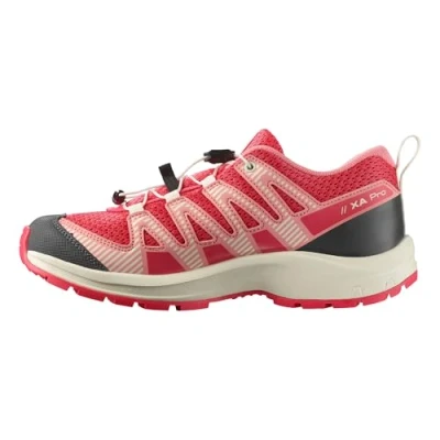 Image of SALOMON Junior XA PRO V8 Junior, Urban Chic/Black/Dark, Versatile Hiking Shoes for Comfort, Perfect Boots &amp; Trail Running Outdoors Adventures 8, Rouge Red Almond Milk Flamingo Pink