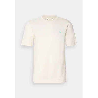 Image of Scotch &amp; Soda Men&#039;s Seasonal Core Regular fit Logo T Shirt, Eggnog 100, M