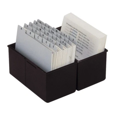 Image of HAN Index Card Box DIN A5 Landscape for 450 Cards with Steel Hinge Black