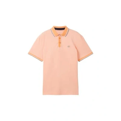 Image of TOM Tailor Polo shirt, Men&#039;s, Size: Large, White orange twotone
