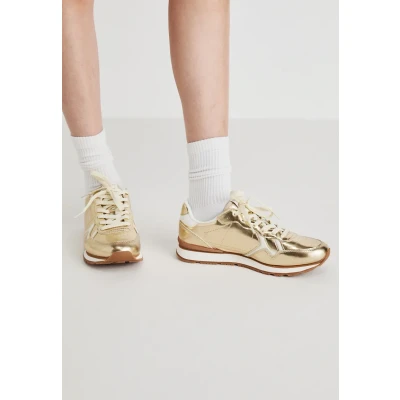 Image of Pepe Jeans BRIT Trainers, Women&#039;s, Size: 3, Gold Pu