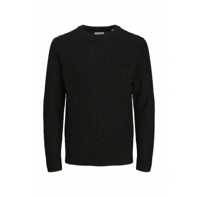 Image of JACK &amp; JONES Men&#039;s Knitted Jumper, Black, XL