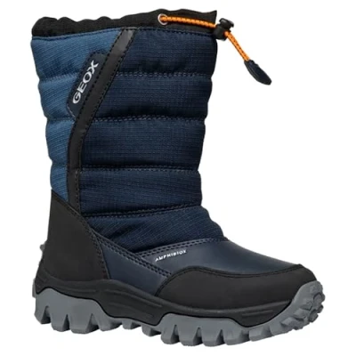Image of Geox Himalaya BOY ABX Winter boots for kids, Size: 7.5K, Navy/light blue Synthetics/textile