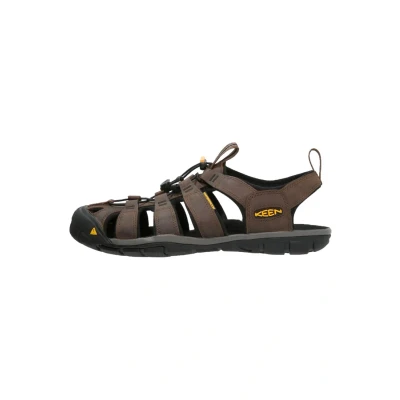 Image of Keen Herren Clearwater Cnx Leather Sandalen,Braun (Dark Earth/Black 0), 45 EU