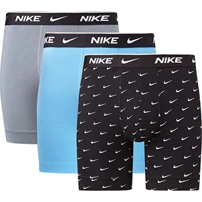 Image of Nike Underwear Brief 3 PACK Pants, Men&#039;s, Size: XS, Print/grey/uni blue