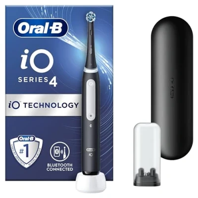 Image of Oral B iO4 Matte Black Electric Toothbrush with Travel Case