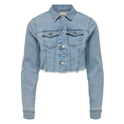 Image of ONLY Women&#039;s Onlwonder Ls Cropped DNM Jacket Gua Noos, Light Blue (Light Denim), XL