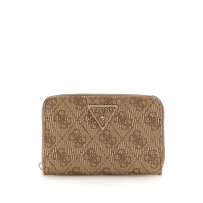Image of Guess Laurel Medium ZIP Around Wallet, Women&#039;s, Size: One Size, Beige