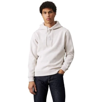 Image of Calvin Klein Women&#039;s Regular Hoodie with Hood, Ivory Grey Heather, XL