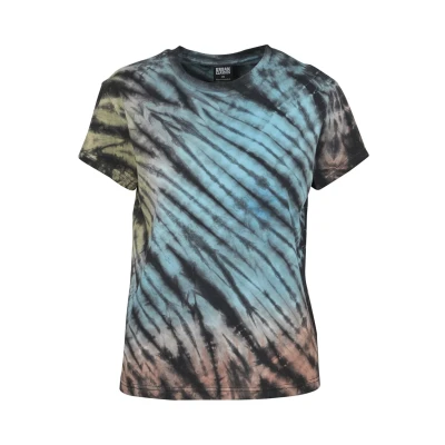 Image of Urban Classics Ladies TIE DYE Boyfriend TEE Print Tshirt, Women&#039;s, Size: XXL, Black