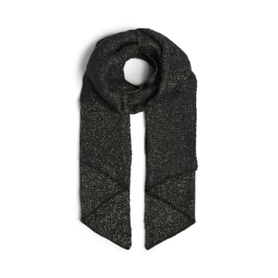 Image of PIECES Women&#039;s Pcpyron Long Scarf Lurex Noos Bc, Black/Detail: Gold Lurex, One Size