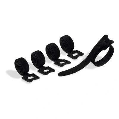 Image of Durable CAVOLINE Cable Management Ties Reusable Self Gripping for Sorting and Bundling Cables Extreme Alternative to Plastic Pack of 5 in Black