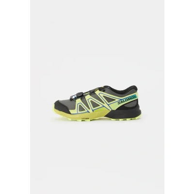Image of Salomon Speedcross J Unisex Hiking shoes for kids, Size: 1, Urban chic/sharp green/dark citron Textile/synthetics