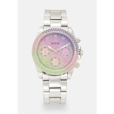Image of Guess Ladies Dress Watch silvercoloured, Women&#039;s, Size: One Size, Silver coloured