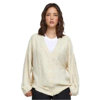Image of Urban Classics Cardigan, Women&#039;s, Size: 3XL, Sand