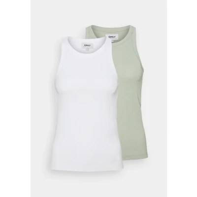Image of ONLY Onllindsay TANK 2 PACK Top, Women&#039;s, Size: XXS, Cloud dancer
