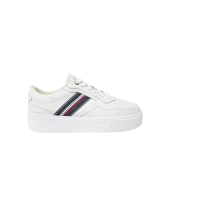 Image of Tommy Hilfiger Stripes Platform Trainers, Women&#039;s, Size: 7, Ecru Leather