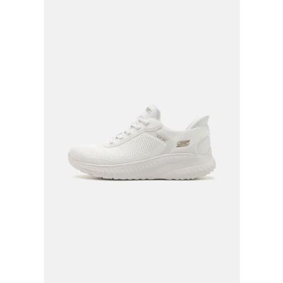 Image of Skechers Wide Fit BOBS Squad Chaos Trainers, Women&#039;s, Size: 8, Off white Textile/synthetics