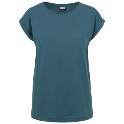 Image of Urban Classics Extended Shoulder Basic Tshirt, Women&#039;s, Size: Medium, Teal