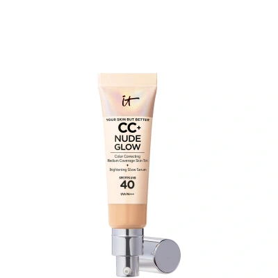Image of IT Cosmetics CC+ and Nude Glow Lightweight Foundation Serum with SPF40 32ml (Various Shades) Medium