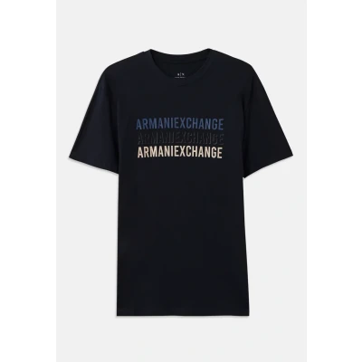 Image of Armani Exchange Print Tshirt, Men&#039;s, Size: Large, Deep navy