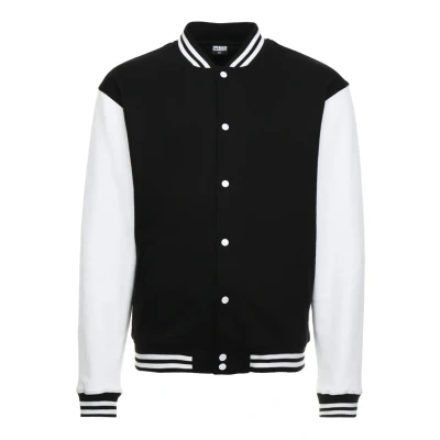 Image of Urban Classics 2TONE College Sweatjacket Bomber Jacket, Men&#039;s, Size: XS, Black/white