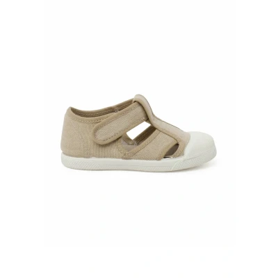 Image of Pisamonas Baby shoes for kids, Size: 8K, Beige Cotton