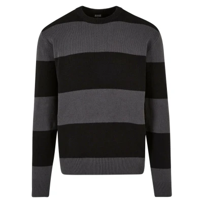 Image of Urban Classics Heavy Striped Jumper, Men&#039;s, Size: Medium, Black darkshadow