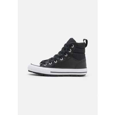 Image of Converse Chuck Taylor ALL STAR Berkshire Unisex Hightop trainers, Size: 3, Black/white Imitation leather/ textile