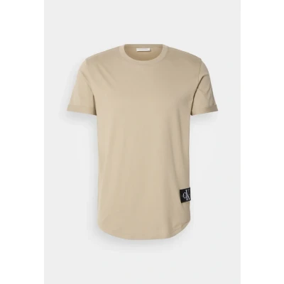 Image of Calvin Klein Jeans Badge TURN UP Sleeve Basic Tshirt, Men&#039;s, Size: Small, Tree house
