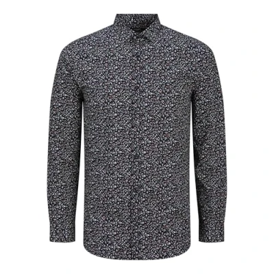 Image of JACK &amp; JONES Men&#039;s Jprblablackpool Print L/S Shirt Sn, Night sky, M