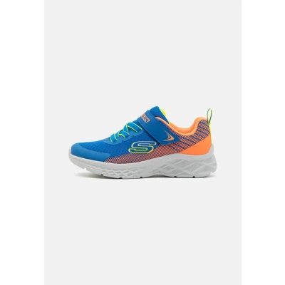 Image of Skechers Microspec II Trainers for kids, Size: 3, Royal/orange Textile/synthetics