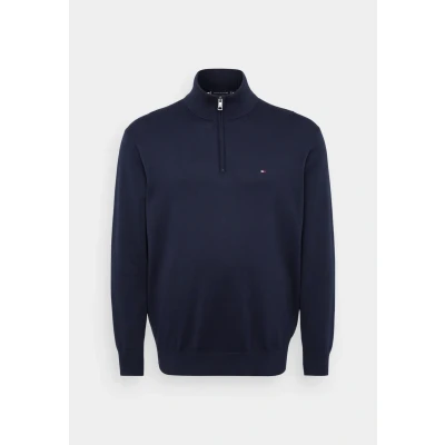 Image of Tommy Hilfiger Essential ZIP MOCK Jumper, Men&#039;s, Size: XXL, Desert sky