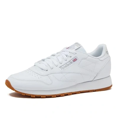 Image of Reebok Classic Leather Unisex Trainers, Size: 7.5, Footwear white/pure grey 3 shoes