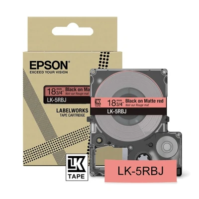 Image of Epson LabelWorks[Matte Red/Black 18mm LK 5RBJ]tape compatible with LW C410 and C612