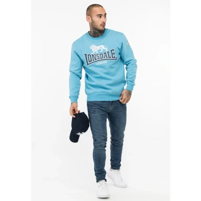Image of Lonsdale Rundhals Normale Passform Lawins Sweatshirt, Men&#039;s, Size: 3XL, Blue white navy