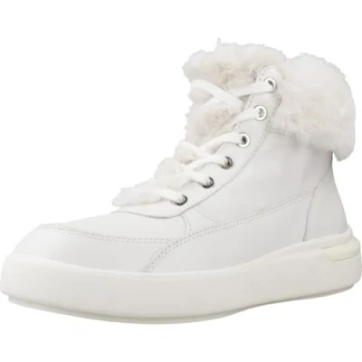Image of Geox Dalyla Hightop trainers, Women&#039;s, Size: 5, White Leather and textile
