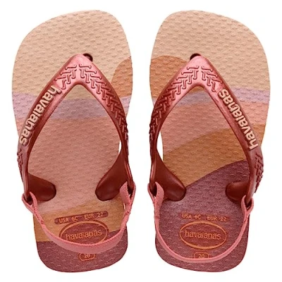 Image of Havaianas MINI ME Sandals for kids, Size: 17 18, Ballet rose/mahogany shoes