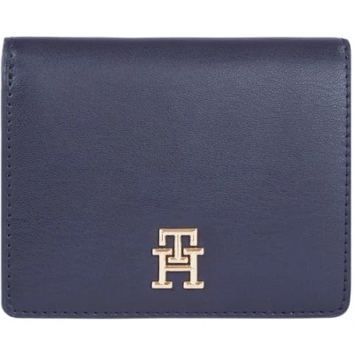 Image of Tommy Hilfiger Women&#039;s TH Spring Chic MED Bifold Wallet AW0AW16011, Blue (Space Blue), OS, OS